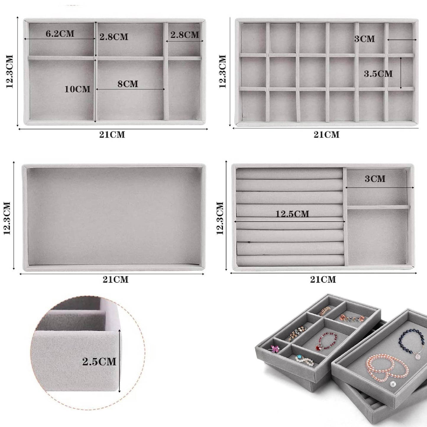 SET X4 ORGANIZADOR JOYERO