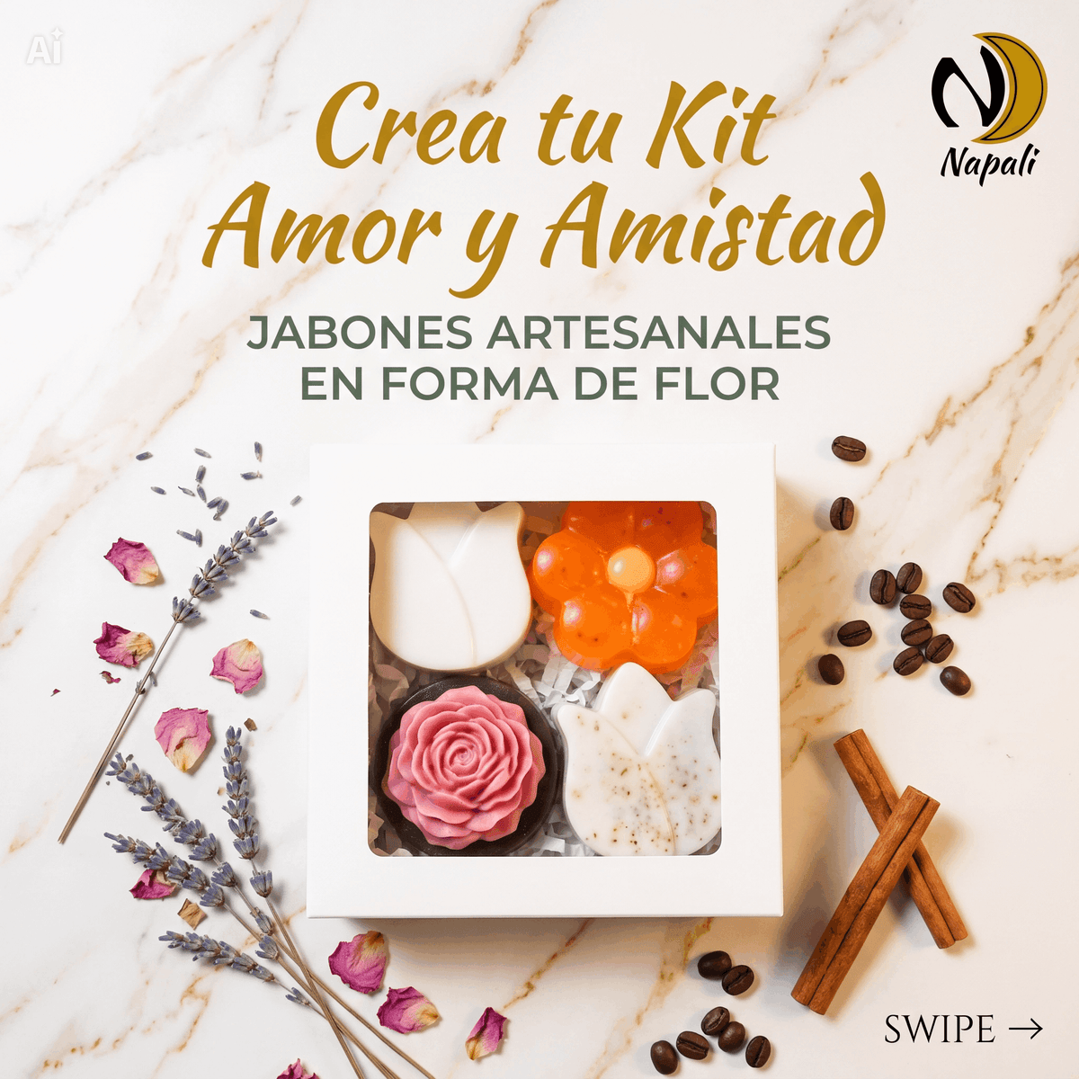 FLORES DE JABÓN X 4 - KIT PERSONALIZADO