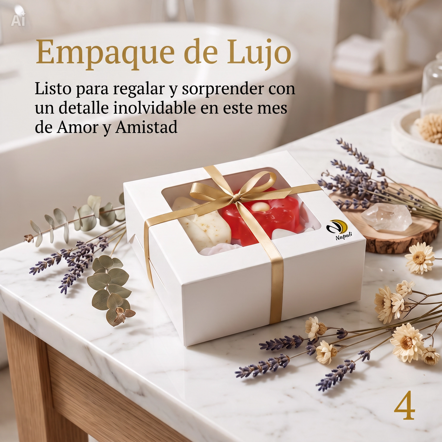 FLORES DE JABÓN X 4 _- KIT PERSONALIZABLE