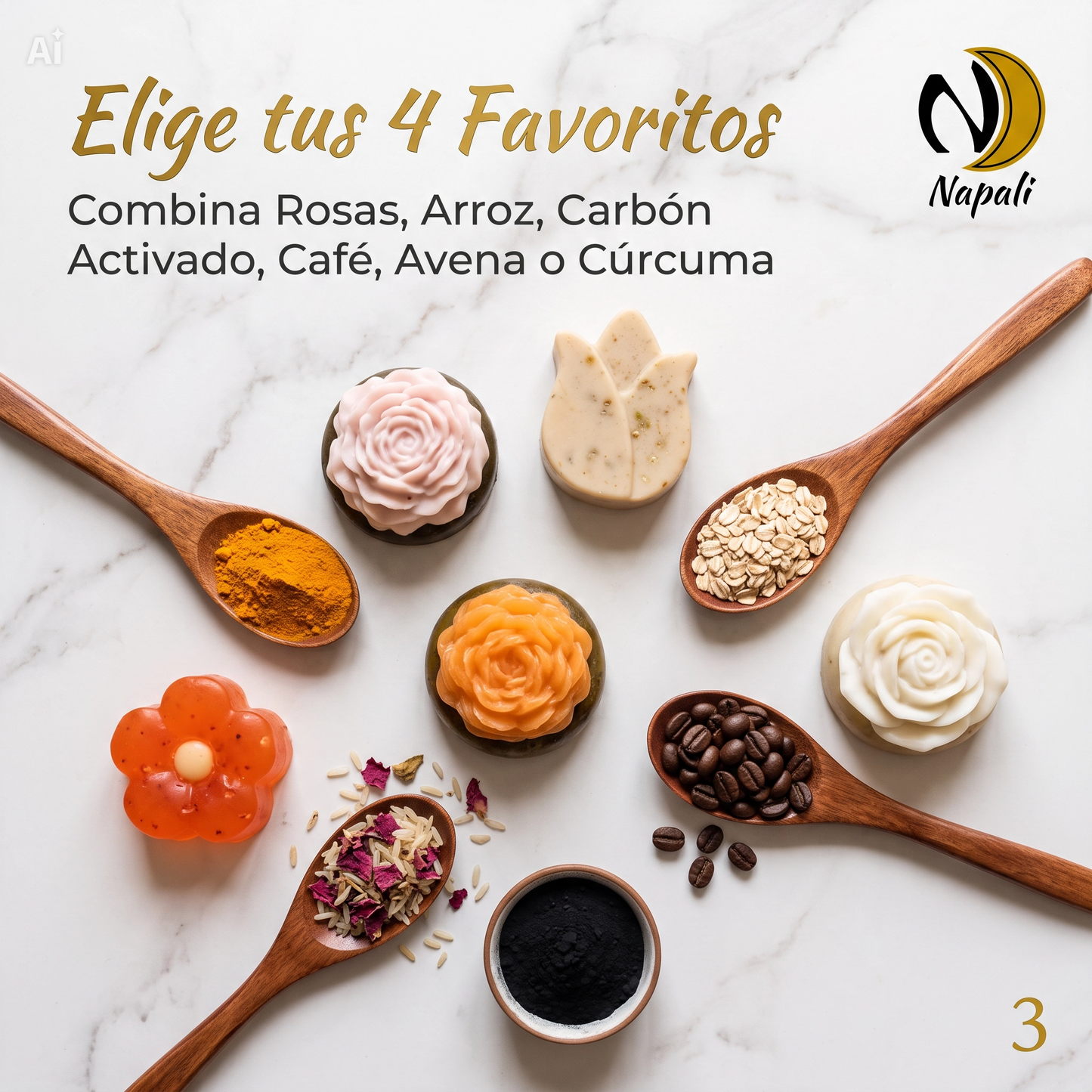 FLORES DE JABÓN X 4 _- KIT PERSONALIZABLE