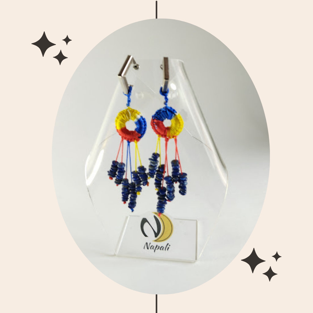 PENDIENTES TEJIDOS EN MACRAMÉ Y CROCHET CON CUARZOS